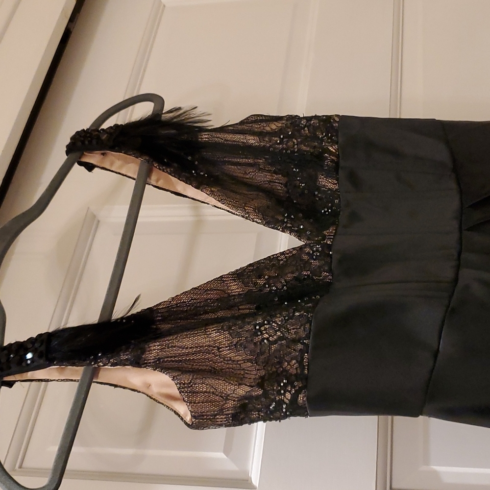 Black silk cocktail dress